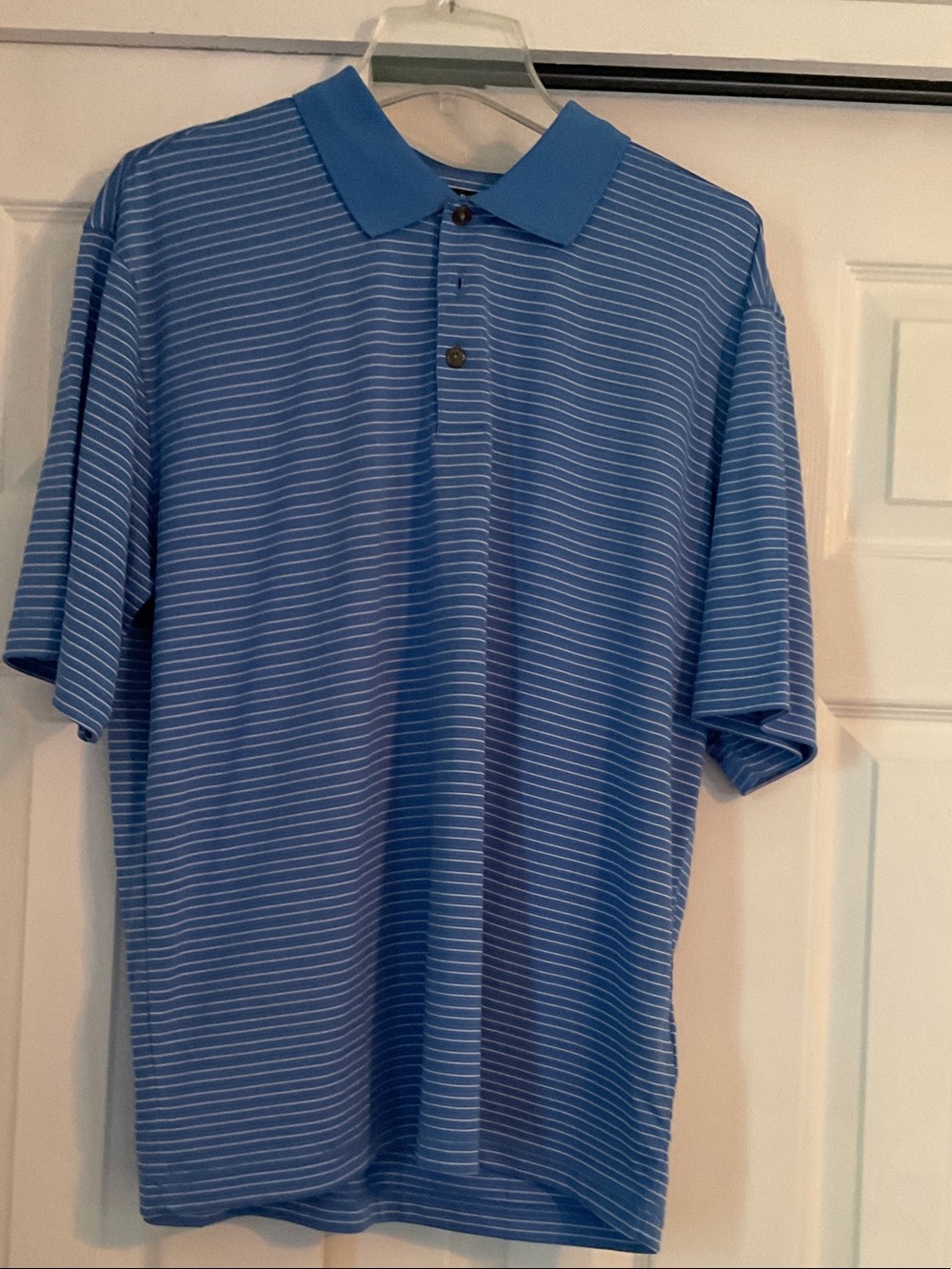 Pebble Beach Light Blue Striped Polo